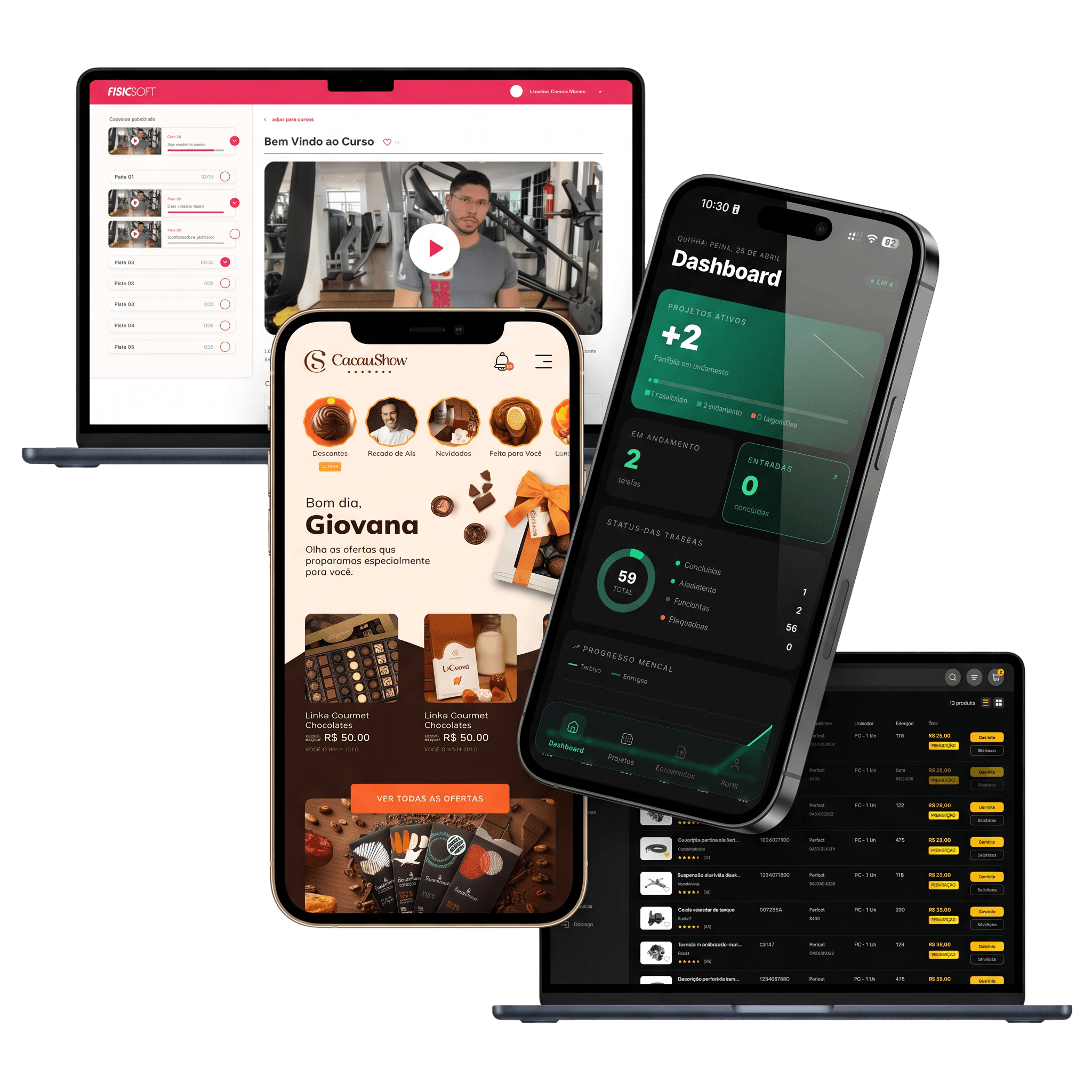 Imagens de projetos da mestres da web